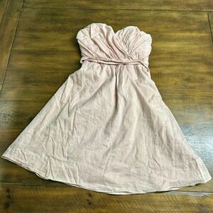 Express size 0 Pink Strapless Sweetheart Ruched Mini Dress with Tie Waist Sash